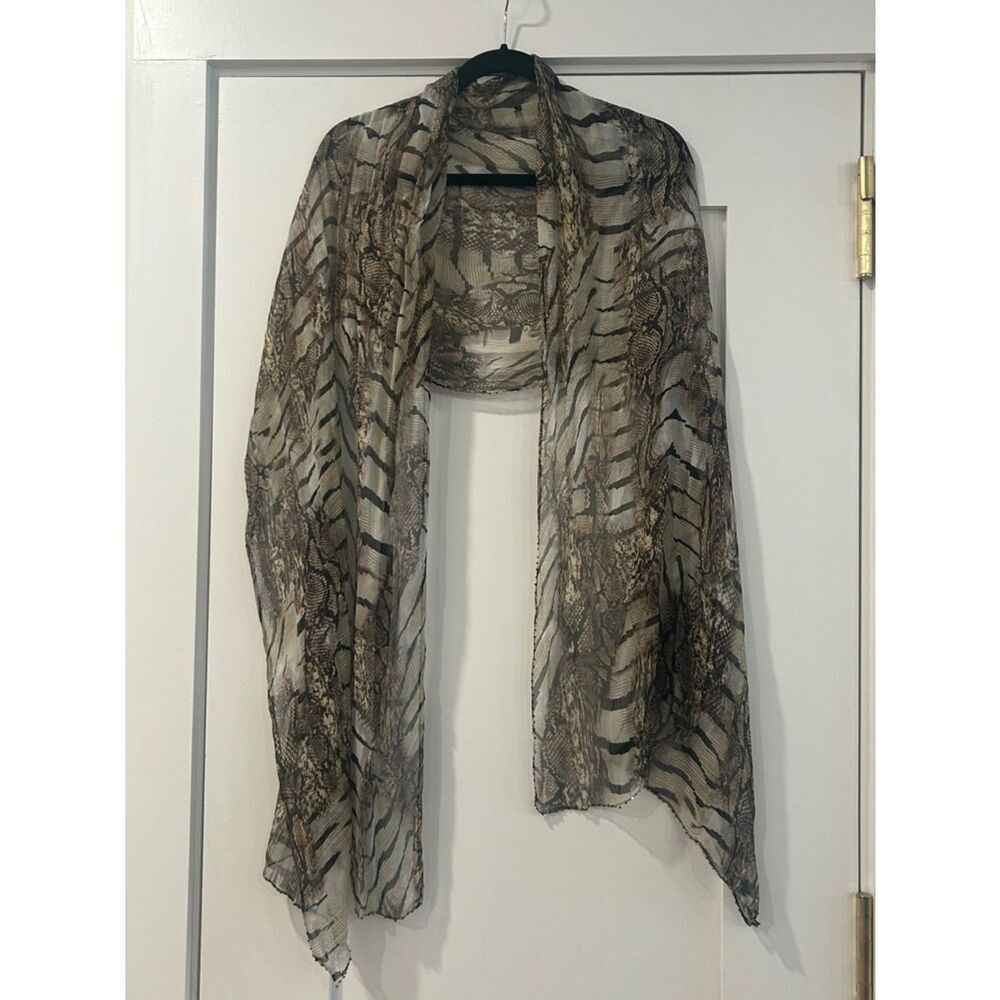 Alberto Makali Animal Print Cocktail Dress w Matching Shawl - Picture 8 of 14